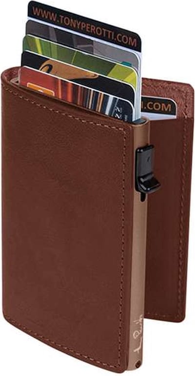 Tony Perotti Furbo Leren RIFD Basic Pasjeshouder met bankbiljetvak (zonder kleingeldvak) - Donkerbruin