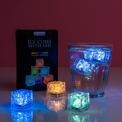Out of the Blue - Kleurveranderende LED-ijsblokjes - Set van 6 - Herbruikbaar - 2,7 cm