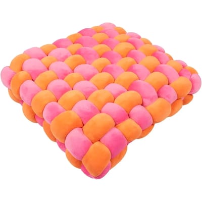 Coockoo kussen Velvet Vibe voor katten 40x40x9.5cm oranje/roze