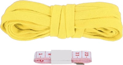 Plat trekkoord 10 mm x 5 m, vervangend zacht katoenen koord voor hoodies, joggingbroeken en shorts, geel