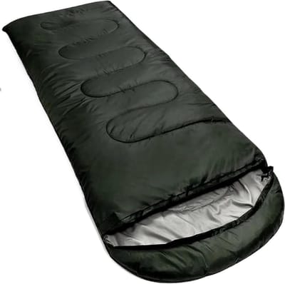 Kampeerslaapzak - Buiten Slaapzak - Kamperen en Hiken - Waterdicht en Warm - 75x210cm - Zwart