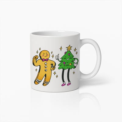 Peperkoek en Kerstboom Mok – 330 ml Grappige Feestdagen Koffiebeker – Schattig Kerst Ontwerp – Perfect Kerstcadeau voor Vrienden en Familie