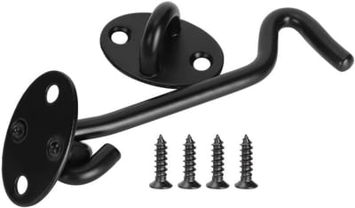 Raamhaak Klink - Deurstopper - Ramen Vastzetten - Verdikte Stabiele Basis - 13cm 4 Stuks - Zwart