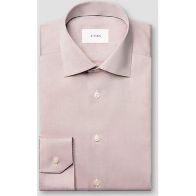 Eton Overhemd Solid Color Organic Cotton Signature Twill Oranje / male
