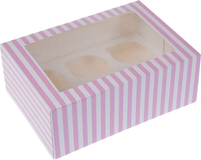 House of Marie Cupcake Doos 6 - Circus Roze - pk/2