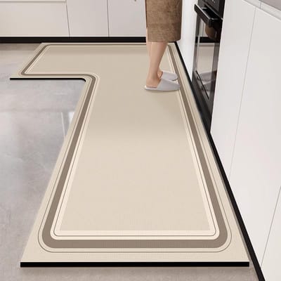 L-vormige Diatomeeënaarde Gemakkelijk Schoon te Maken Voetpad Hoge kwaliteit Vuilafstotend Antislip Pad Huishoudelijk Waterabsorberend Olieabsorberend Vloermat 80 * 120 * 45cm