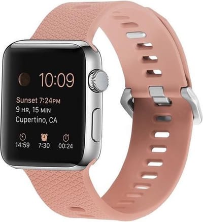By Qubix - Geschikt voor Apple Watch bandje - Siliconen bandje met motief - Retro Rose - Geschikt voor Apple Watch 44mm / 45mm / 46mm / 49mm (Ultra 1,2 en 3) - Smartwatch bandje