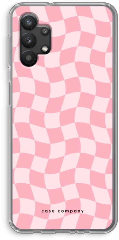 Case Company® - Hoesje geschikt voor Samsung Galaxy A32 5G hoesje - Grid Roos - Soft Cover Telefoonhoesje - Bescherming aan alle Kanten en Schermrand