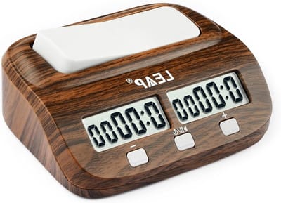 Digitale Schaakklok met Vertraging en Bonus - Professionele Timer voor Bordspellen in Houtlook