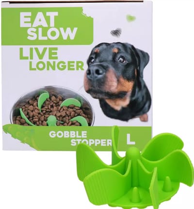 Eat Slow Live Longer Inzetstuk voor Anti-schrok Voerbak - L - Voerpuzzel - Slowfeeder voor Honden - Groen - Gobble Stopper