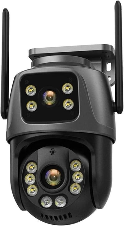 Beveiligingscamera's Buiten, Beveiligingscamera, 3K Dual Lens 8MP 4K Outdoor Camera Waterdichte Beveiliging Menselijke Detectie Video Surveillance CCTV Thuis voor Binnen Buiten Gebruik(4K 8MP add 64G)