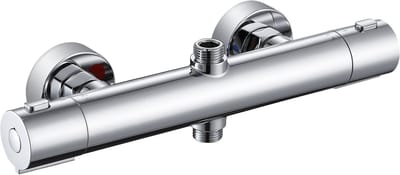 Auralum Max Thermostatische Douchekraan - Douchemengkraan met Dubbele Uitgang - 15 cm - Thermostaatkraan - Met CoolTouch technologie - Inclusief koppelingen - Waterbesparend - Chroom