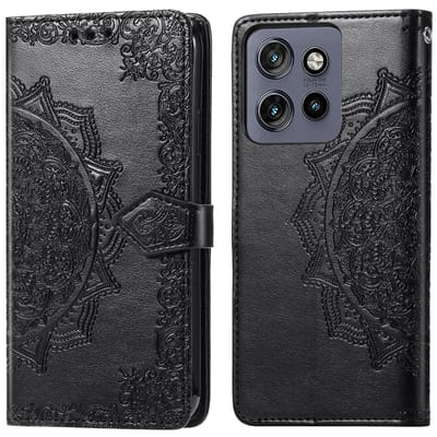 imoshion Hoesje - Geschikt voor Motorola Edge 60 Neo / Motorola ThinkPhone 25 / Motorola Edge 50 Neo - Mandala Bookcase - Zwart