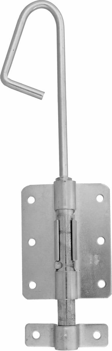 AMIG Verticaal schuifslot/plaatgrendel - staal - 30 x 6.2cm - verzinkt - zilver - schutting - poort