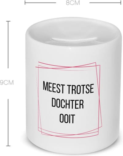 Akyol - meest trotse dochter ooit Spaarpot - Dochter - trotse dochter - verjaardagscadeau - verjaardag - cadeau - cadeautje voor dochter - dochter artikelen - kado - geschenk - gift - 350 ML inhoud