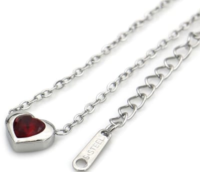 Ketting – RVS – hart – 40-45 cm - Zilverkleurig – valentijn – cadeau
