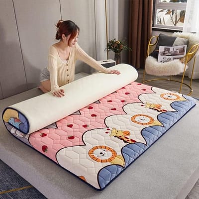 Japanse Futon Matras - Vloer Slaapkussen - Comfortabel Slapen - Meerlagig Structuurontwerp - 200x220cm - Bedrukt