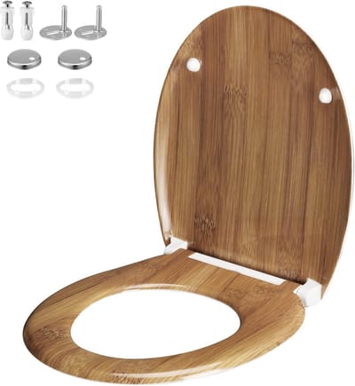 Wc Bril met Soft-Close Antibacterieel, Universele Pasvorm en Bamboe Design