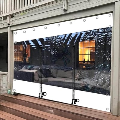 Transparant Zeil - Buiten Gordijn - Pergola Afschermen - Met Deur Ritssluiting - 30 x 200 cm - Doorzichtig