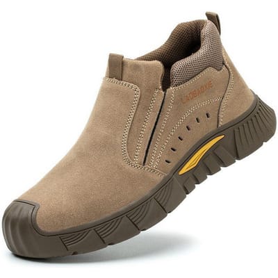 Chaussures de sécurité de travail Caoutchouc Homme Chantier Travail Entrepôt Anti-écrasement et Anti-perforation 39 gray