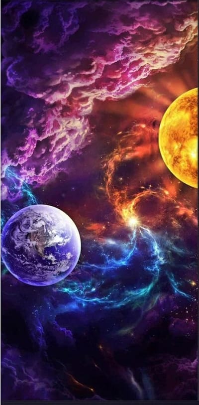 Diamond Painting Earth and Sun 30x60 cm vierkante steentjes