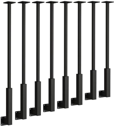 Trapleuning Palen - Metalen Stangen - Balkonhek Installatie - Verstelbaar tot 270 graden - 60 cm lengte - Zwart