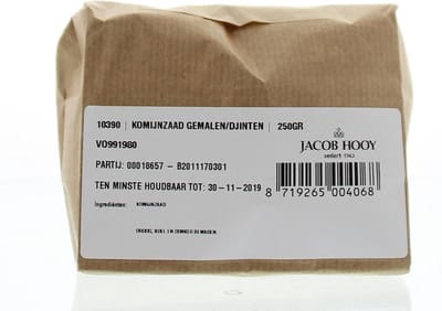 Jacob Hooy Komijnzaad gemalen/djinten 250 Gram