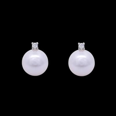 Victoria Valenza 925 Sterling Zilveren Clip Oorbellen met 14 mm Parels en Zirkonia Stenen - Clip oorbellen - 925 sterling zilver - Zirkonia