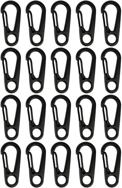 Dailygoods- Karabijnhaak Mini - 20 Stuks - Zinklegering - Sleutelhangerclip - Outdoor - Duurzame Constructie - Eenvoudig Ontwerp - Haak