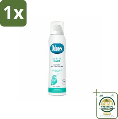 1 x Odorex Deodorant Spray Active Care 150 ml- Deodorant Spray - Actieve Bescherming - Zweet En Geur - Gevoelige Huid - Vitamine E