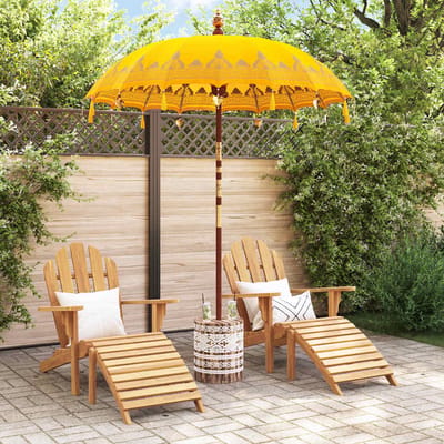 vidaXL - Balinese - parasol - met - basis - Geel - 185 - x - 185 - x - 260 - cm - Katoen