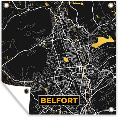 Tuin poster Plattegrond - Belfort - Kaart - Frankrijk - Stadskaart - 200x200 cm - Tuindoek