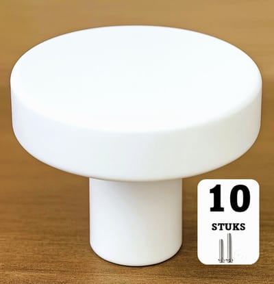 10 X MSQDESIGN - Kastknop wit - Deurknopjes wit - inclusief schroeven - wite Meubelknop voor kast - Deurknop wit - Handgreep wit - Meubelknop wit - Deurknopjes wit - Deurknoppen wit - Ladeknoppen voor deurtjes