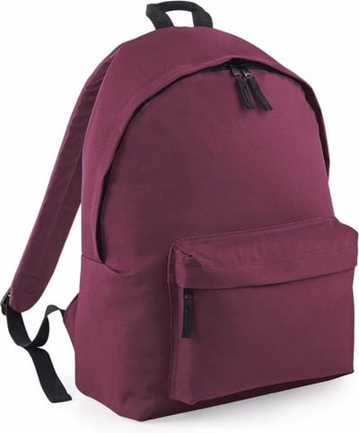 Bagbase Rugtas - bordeaux rood - 18L - 42 x 31 cm - schooltas met voorvak - rugzak
