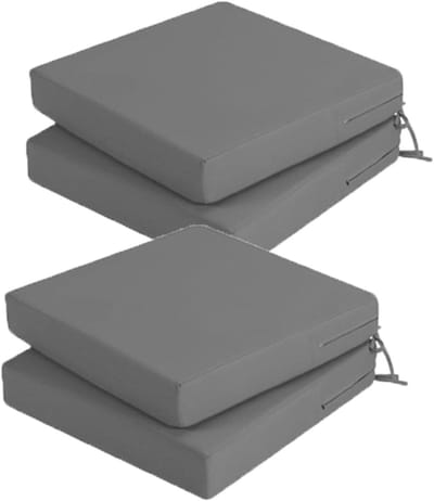 Buitenstoelkussens 4 stuks - Zitkussens tuinstoel - Comfortabel zitten - Waterdicht antislip - 35 x 35 cm - Grijs