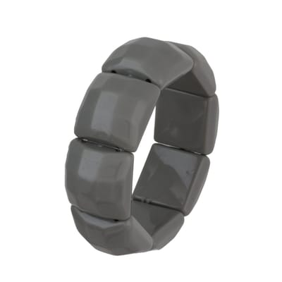 Behave - Rekarmband - Dames - Elastisch - Kunststof - 16 cm - Grijs - Trendy & Comfortabel - Inclusief Geschenkzakje