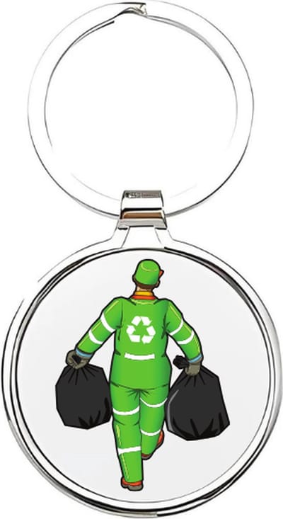 Akyol - Vuilnisman Sleutelhanger - vuilnisman - De beste vuilnisman - Vuilnis - Vuilniswagen - afvalman - schoonmaker - schoonmaakster - milieuwerker - cadeau voor de beste vuilnisman - 4 x 7,5 CM