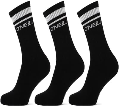 O'Neill Sportsokken Unisex Dames / Heren Gestreept 3-Pack Zwart - Maat 35-38