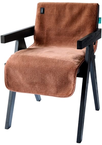 Qnuss Elektrisch Warmtedeken XL - Duurzaam & Draadloos - Infrarood Warmtedeken - Verwarmd Stoelkleed - 135x45 cm - Bruin - Inclusief Powerbank