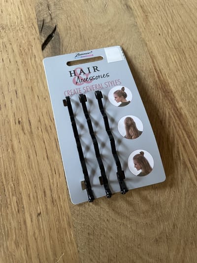 Zenner Hair Accesories 3 stuks haarspelden zwart 75MM