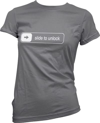 Hybris Slide To Unlock Girly Tee dames-T-shirt donkergrijs