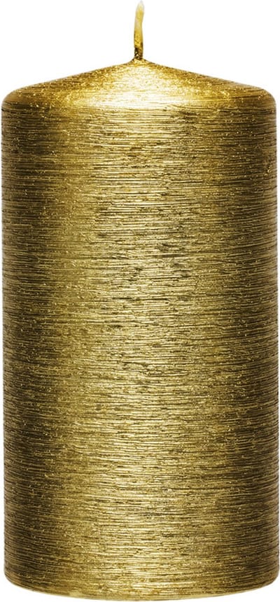 Enlightening Candles Cilinderkaars - stompkaars - goud - 7 x 13 cm - 25 branduren - sfeerkaarsen - kaarsen - Woondecoraties