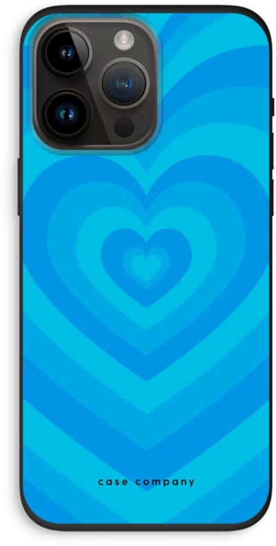 Case Company® - Hoesje geschikt voor iPhone 14 Pro Max hoesje - Hart Blauw - Biologisch Afbreekbaar Telefoonhoesje - Bescherming alle Kanten en Schermrand