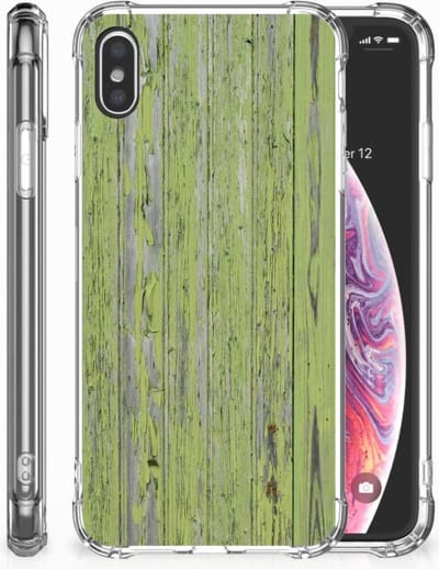 Apple iPhone Xs Max Stevig Telefoonhoesje Green Wood