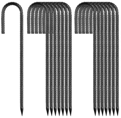 Grondankers 30 cm - Sterke Zwarte J-haken voor Tuin, Camping en Trampoline