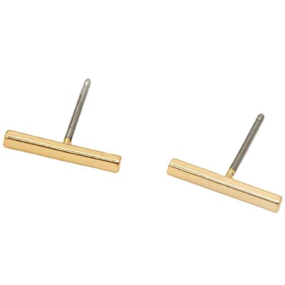 Miresa - Staaf Oorbellen - Knopjes - Staafje Goudkleurig - 1.2 cm