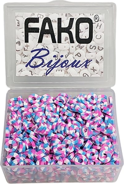 Fako Bijoux - Katsuki Disc Kralen Box - Polymeer Kralen - Surf Kralen - Kleikralen - 6mm - 700 Stuks - Gestreept 1