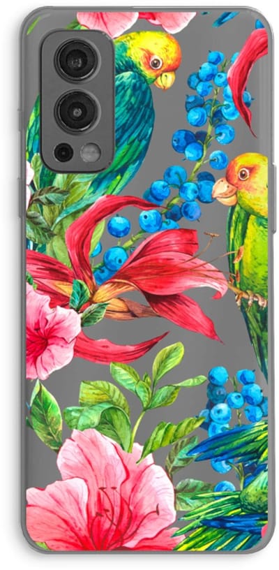 Case Company® - Hoesje geschikt voor OnePlus Nord 2 5G hoesje - Papegaaien - Soft Cover Telefoonhoesje - Bescherming aan alle Kanten en Schermrand