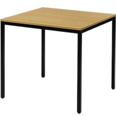 Schäfer Shop Pure Tafel van stalen buis, vierkant, voet van vierkante buis, B 800 x D 800 x H 720 mm, beuken/zwart
