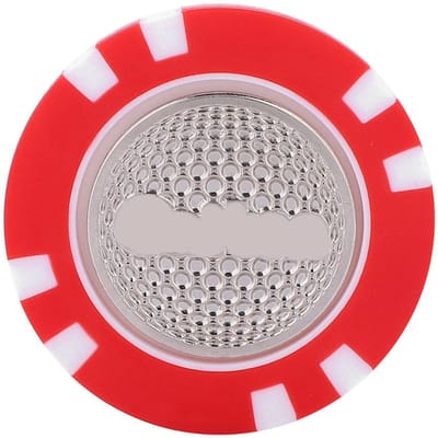 CAITON Marqueur de Balle de Golf Puce de Poker Durable ABS Marqueur de Golf Niveau Marqueur de Balle Cadeau Golfeur Rouge rouge